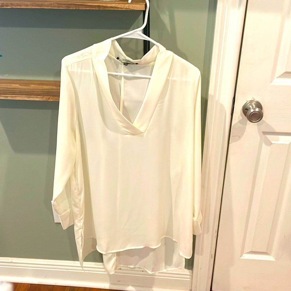 *Like New* Sheer Cream Oversized Blouse
